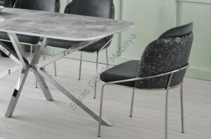 Polo Çapraz High Gloss Yemek Masa Sandalye Takımı 90 x 160 cm