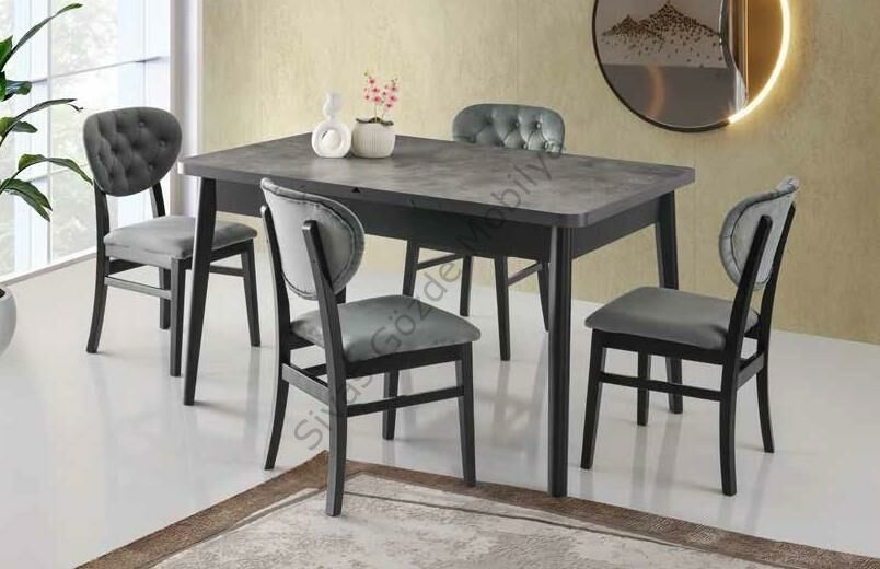 Lotus Papatya Açılır Yemek Masa Sandalye Takımı