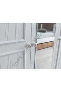 Yalı Modern 3 Kapaklı Aynalı Elbise Dolabı 125*60*211