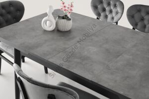 Lotus Papatya Açılır Yemek Masa 6 Sandalye Takımı