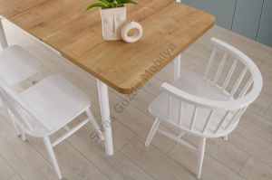 Lotus Ada Ağaç Açılır Yemek Masa 6 Sandalye Takımı