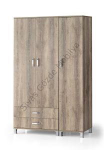Genç Odası 3 Kapılı 2 Çekmeceli Gardırop Elbise Dolabı 119x46x189cm