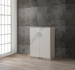 Çok Amaçlı 2 Kapaklı Kısa Mutfak Erzak Kiler Dolabı 88x52x120cm