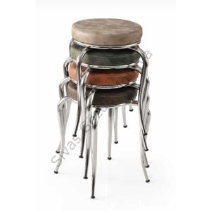 Ahtapot Tabure Nubuk 4 Lü Set Metal Ayak