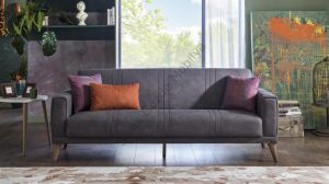 Bellona Ruby Tek Kanepe Yataklı ZeroWall (Sıfır Makas) GRİ
