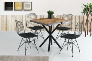 Kare MDF Mutfak Masası ve 4 Adet Sandalye 80x80cm