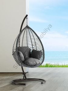 Rattan Damla Bahçe Balkon Teras Tekli Salıncak