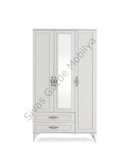 Irmak 3 Kapılı 2 Çekmeceli Gardrop Elbise Dolabı 120x48x195cm