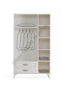 Irmak 3 Kapılı 2 Çekmeceli Gardrop Elbise Dolabı 120x48x195cm
