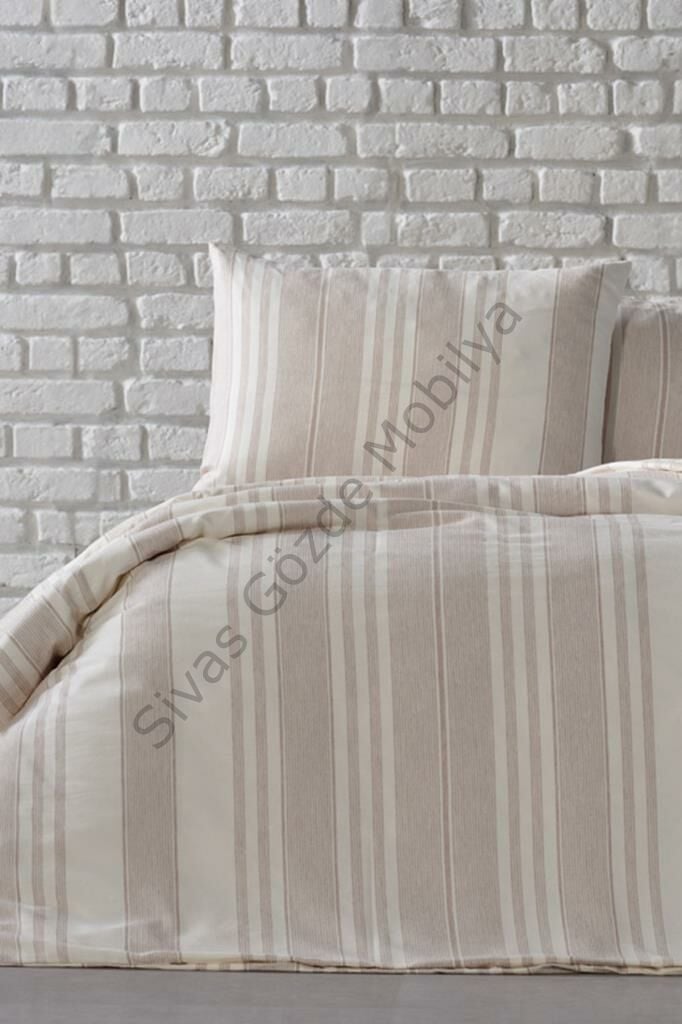 Doqu Home İpliği Boyalı Nevresim Takımı Çift Kişilik Novela