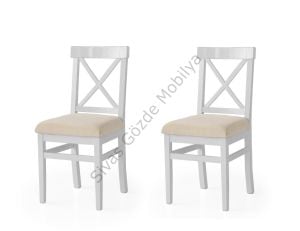 Ahşap Ağaç Mutfak Sandalyesi Alaçatı 2 li Set